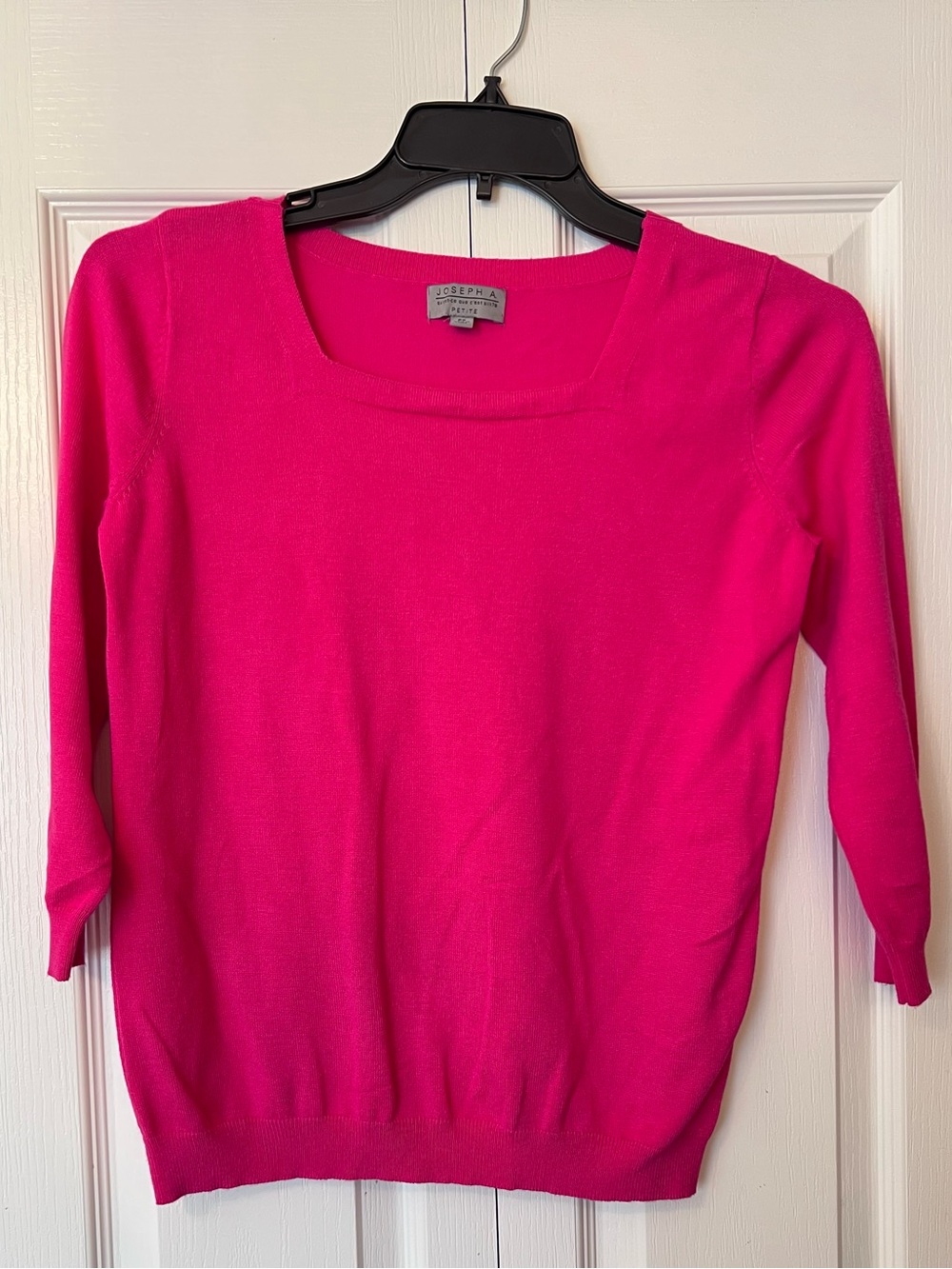 Joseph A Women's Pink Lightweight Knit Sweater 3/4 Sleeve Petite Small